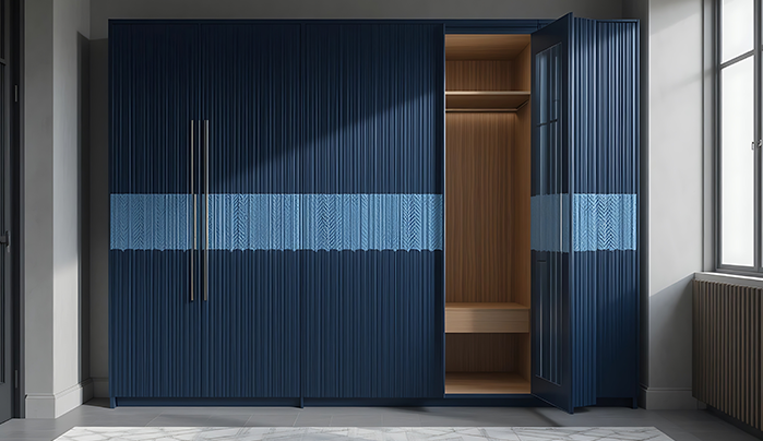 Pairing Dusty Blue & Soft Grey Sunmica - Sunmica Design for Wardrobe