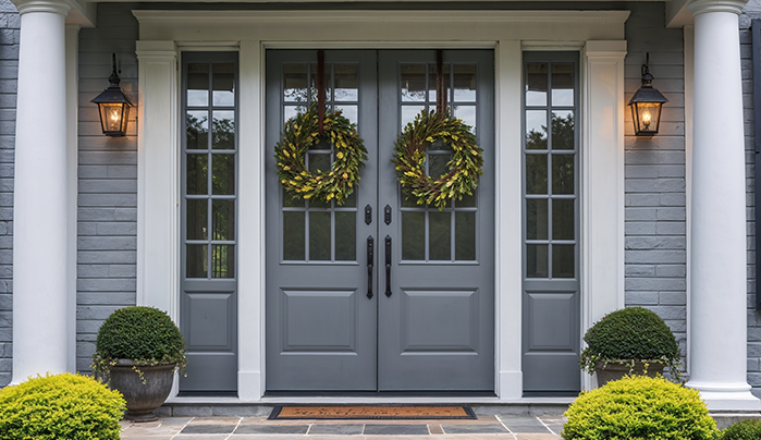Geometric Laser-Cut Doors - Double Door Design