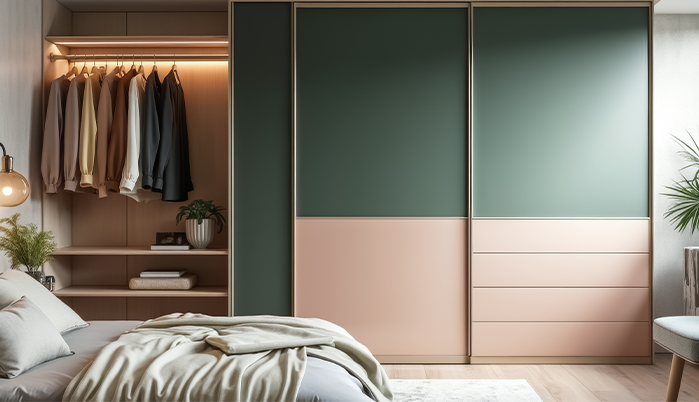 Two-Tone Modern Wardrobes-Modern Corner Wardrobe Designs