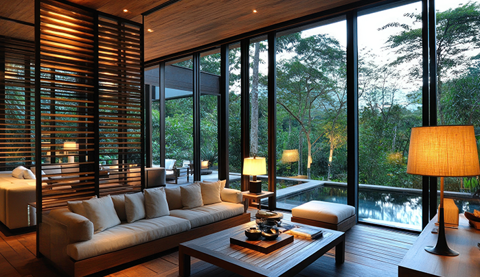 Louver + Glass Mix - Hall Partition Designs