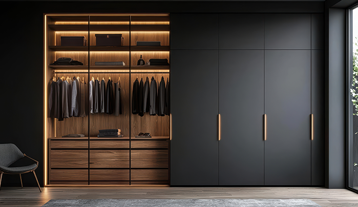 Geometric Fluted Wardrobe - Laminate Wardrobe Design