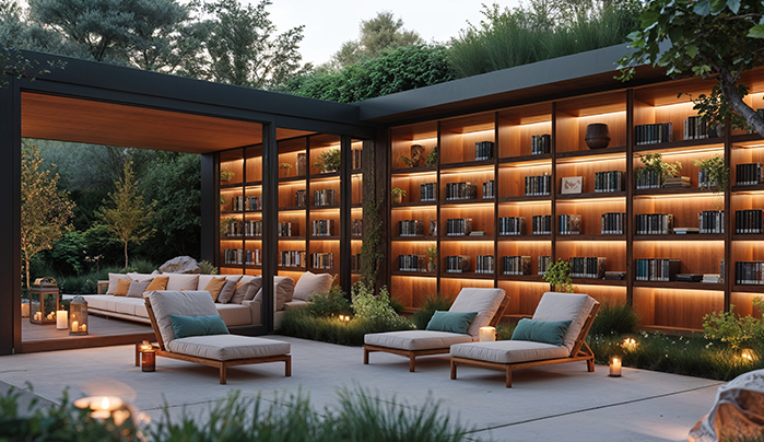 Outdoor WPC Board Library -Home Library Designs
