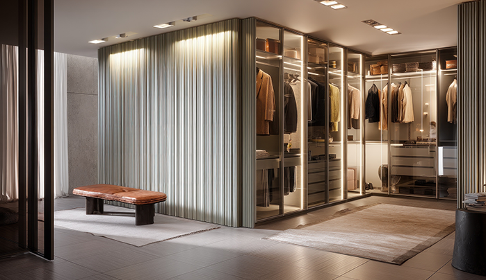 Fluted Wardrobe Design for Bedroom