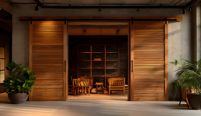 Teak Wood Sliding Doors
