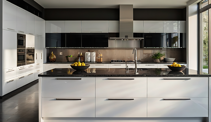 Glossy laminate kitchen- CenturyPly