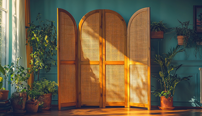 Rustic Wooden Partition- Hall Partition Designs
