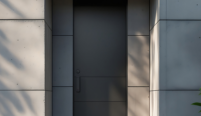 Door with Geometric Inlay-Bedroom Door Designs