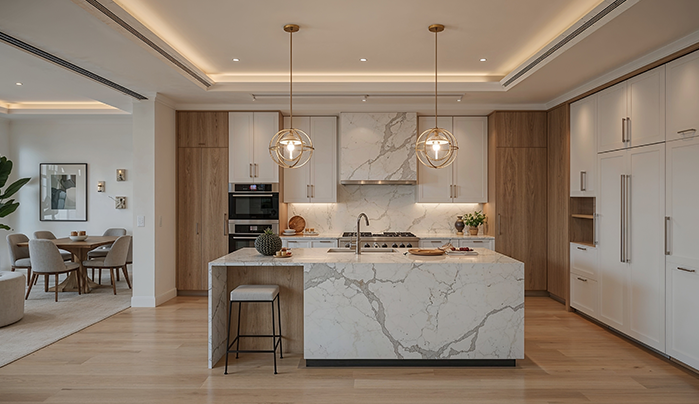 Statement Island Using Contrast Colours - Kitchen Island Design Ideas