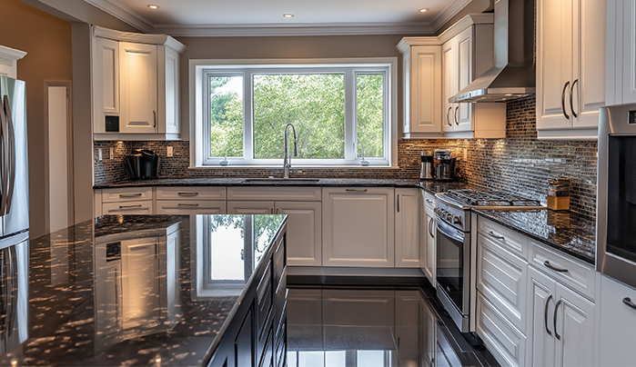 Glossy kitchen cabinet