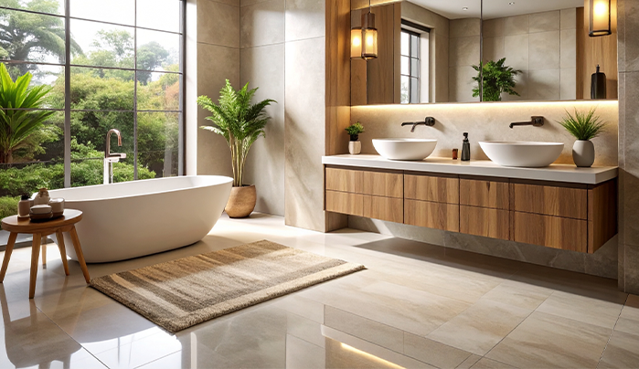 Modern plywood bathroom vanity