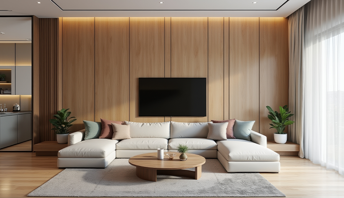 Plywood wall panel for living room - CenturyPly