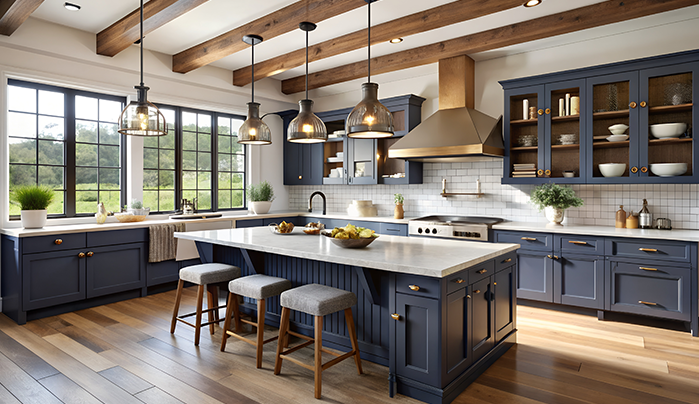 Glass Cabinets for Elegance - Indian kitchen design