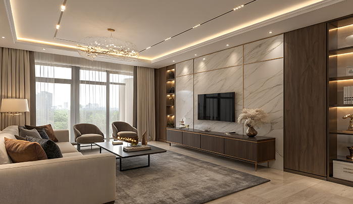 Modern plywood TV unit - CenturyPly