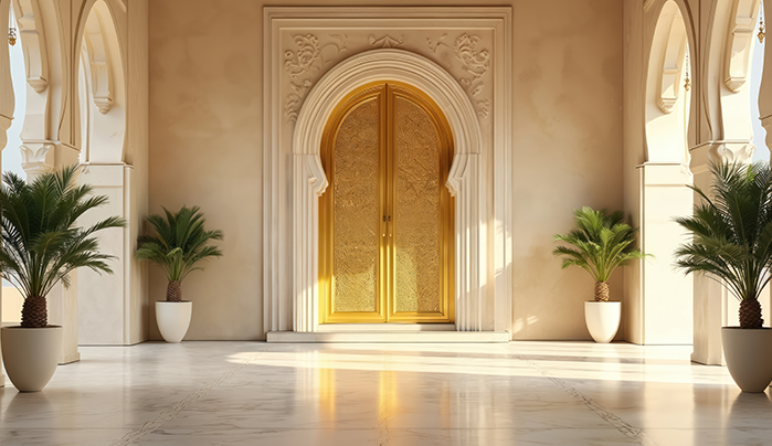 Veneered Royal Arch Door - Double Door Design