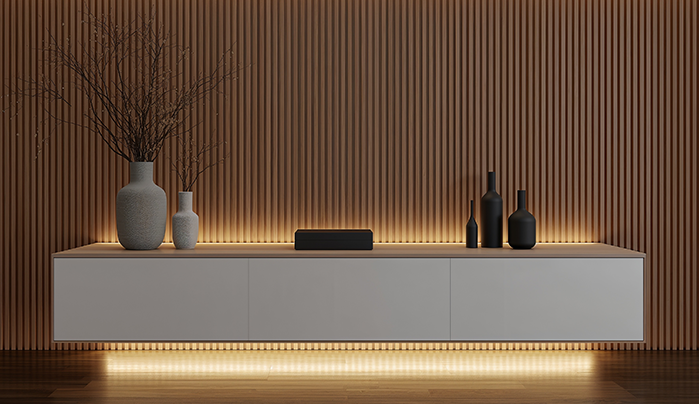 Add Texture Wall Behind the TV - WPC Louver Design