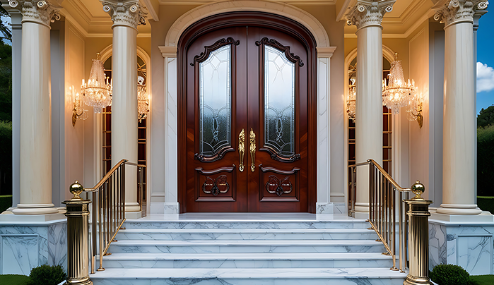 Carved Heritage Doors - Double Door Design