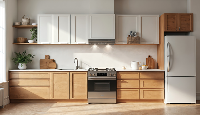 Glossy laminate kitchen cabinet - CenturyPly