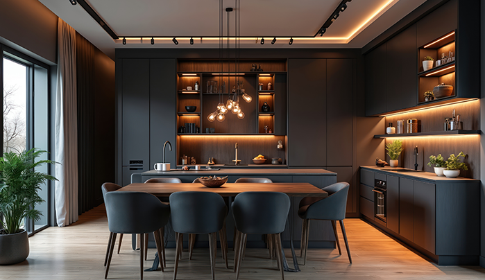 Wood veneer dining table - CenturyPly