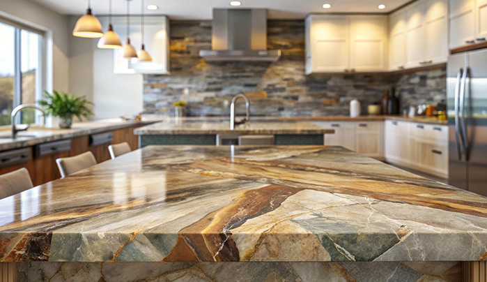 Stone Finishing - Kitchen Laminate Design - CenturyPly