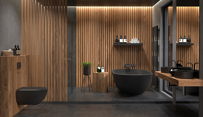 Partitioned Layouts Using Laminated Panels - Bathroom Design Ideas