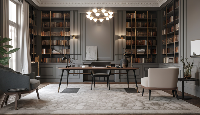 Study-Cum-Library Space -Home Library Designs