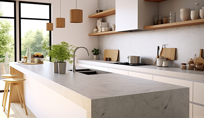 Minimalist White Space - Indian kitchen design