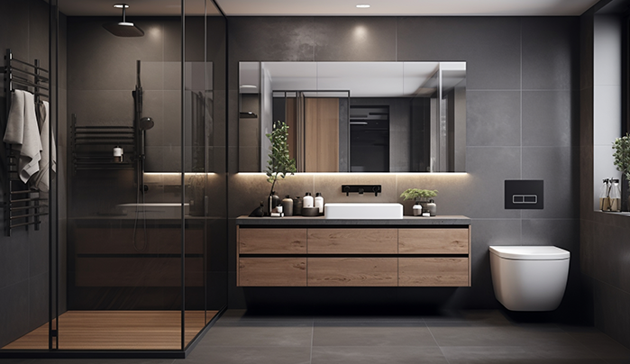 Glass Shower Cubicles with Natural Backdrops - Bathroom Design Ideas