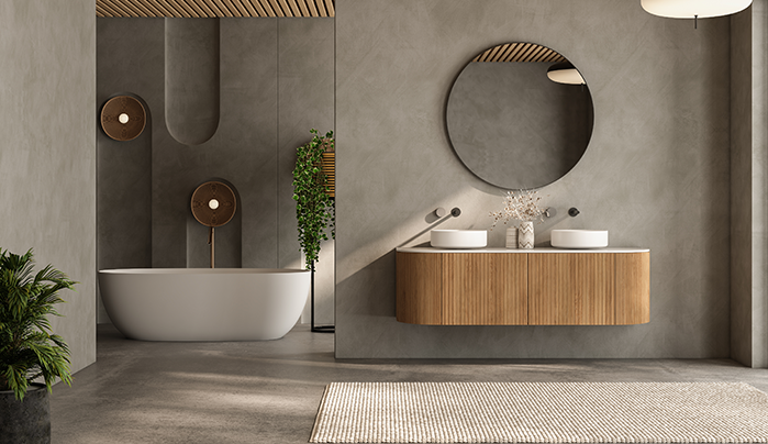 Soft Lighting Paired with Matte Laminates -Bathroom Design Ideas