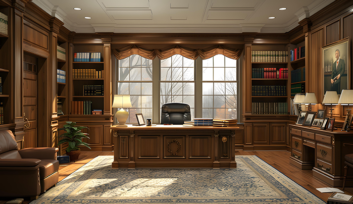 Veneered Luxury Home Library - Home Library Designs