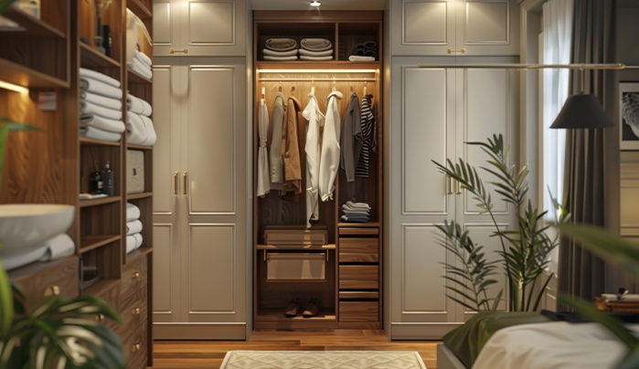 Wardrobes with Hidden Storage Compartments-Modern Corner Wardrobe Designs