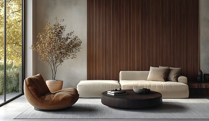 WPC louvers for living room - CenturyPly