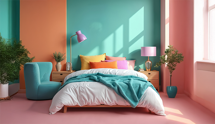 Pops of Colour - modern Bedroom Design Ideas
