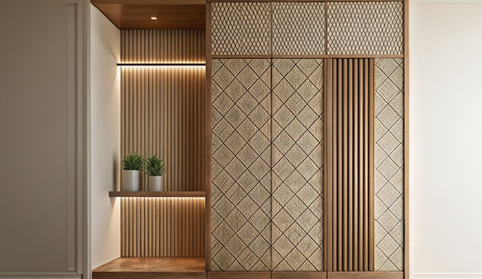 Terrazzo-Inspired Shutters - Sunmica Design for Wardrobe