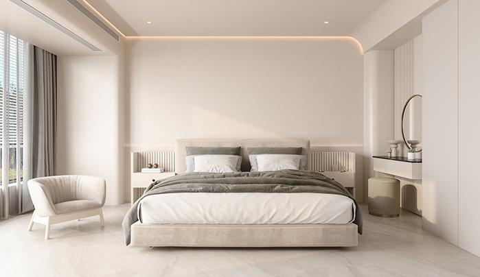 Minimalist Bedroom Headboard Wall-WPC Wall Panel Design